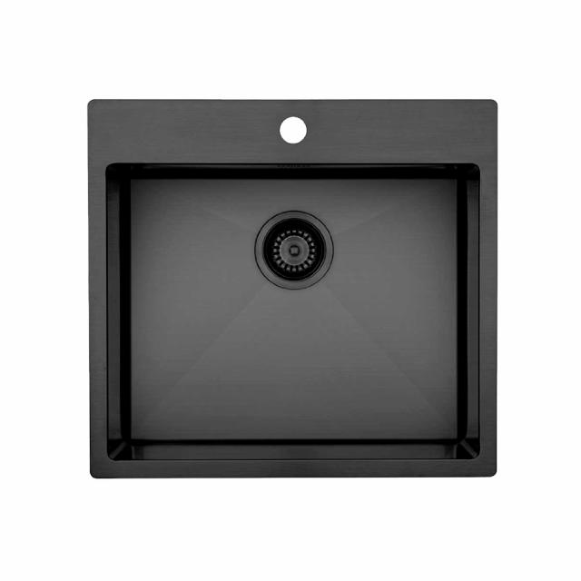 Kubus 540 Soft køkkenvask, PVD Shadow