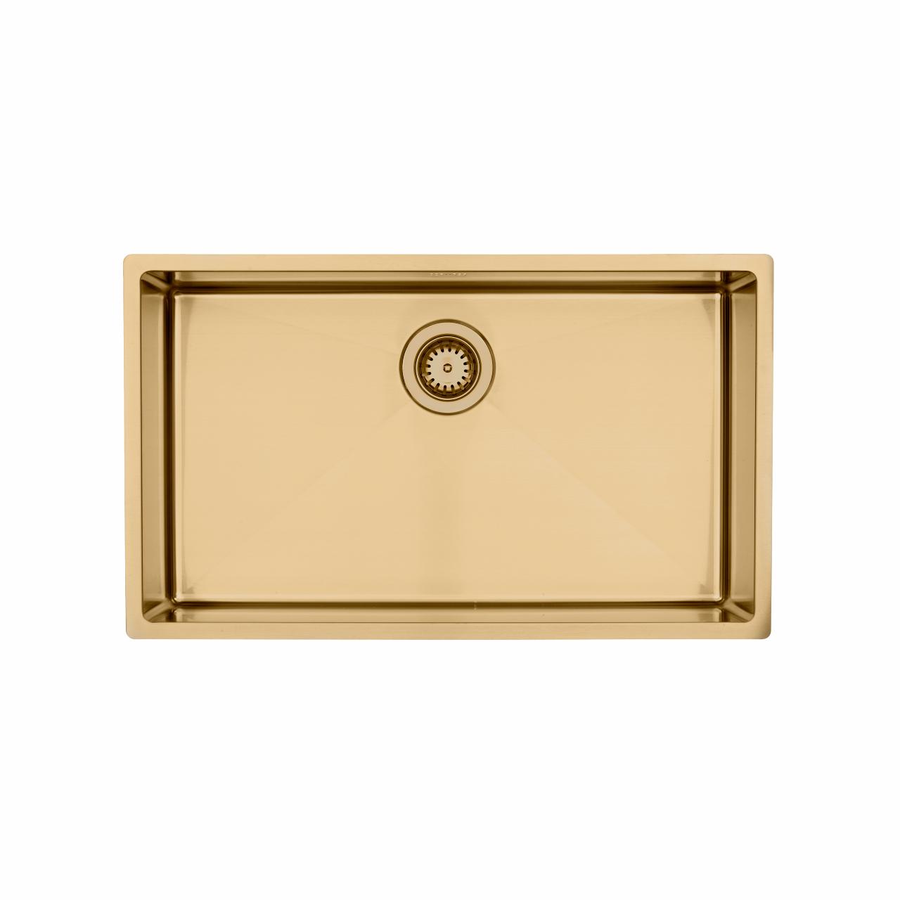 Kubus 700 Soft køkkenvask, Massiv messing