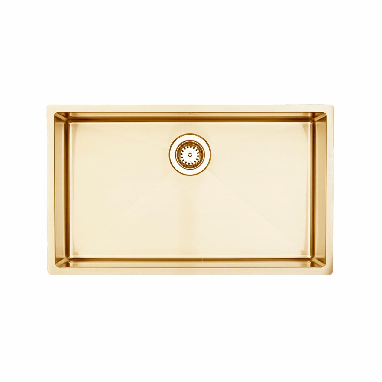 Kubus 700 Soft køkkenvask, PVD Messing