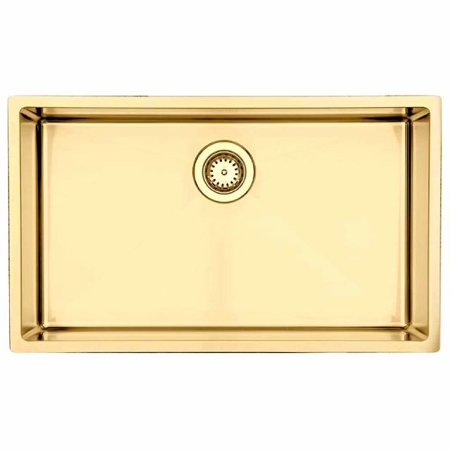 Kubus 700 Soft køkkenvask, PVD Messing