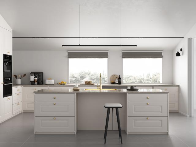 Kubus 700 Soft køkkenvask, PVD Messing