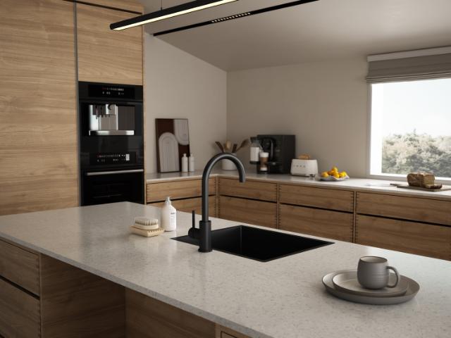 Kubus 500 Soft køkkenvask, PVD Matsort