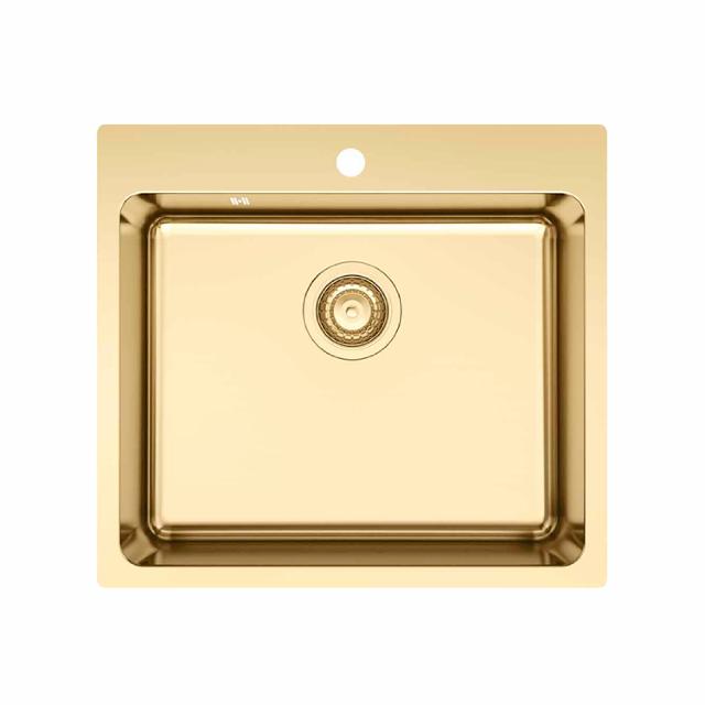 LA 550 køkkenvask 550x500 m/hanehul, PVD Messing