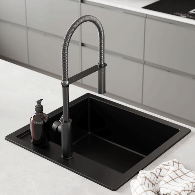 Lavabo Kubus 020 køkkenarmatur m/udtræk, Matsort/matsort