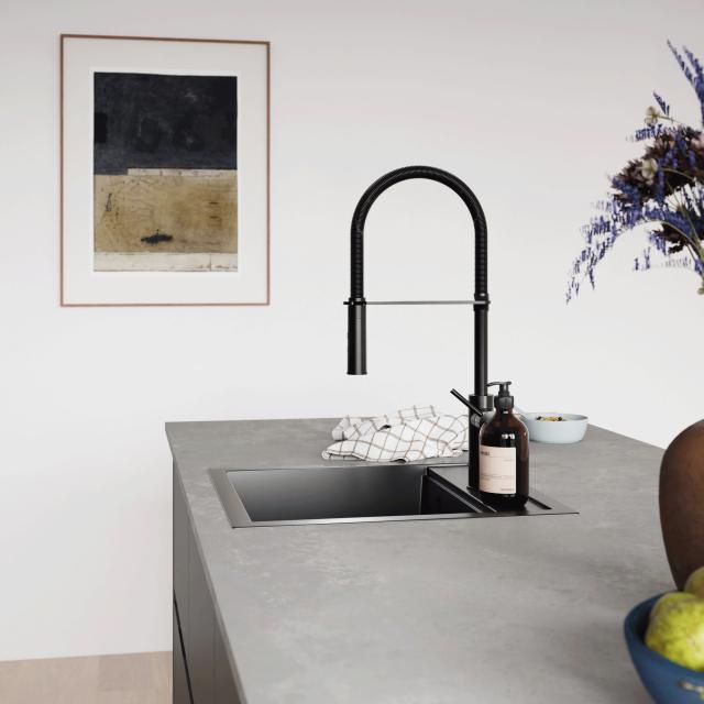 Lavabo Kubus 020 køkkenarmatur m/udtræk, Matsort/matsort