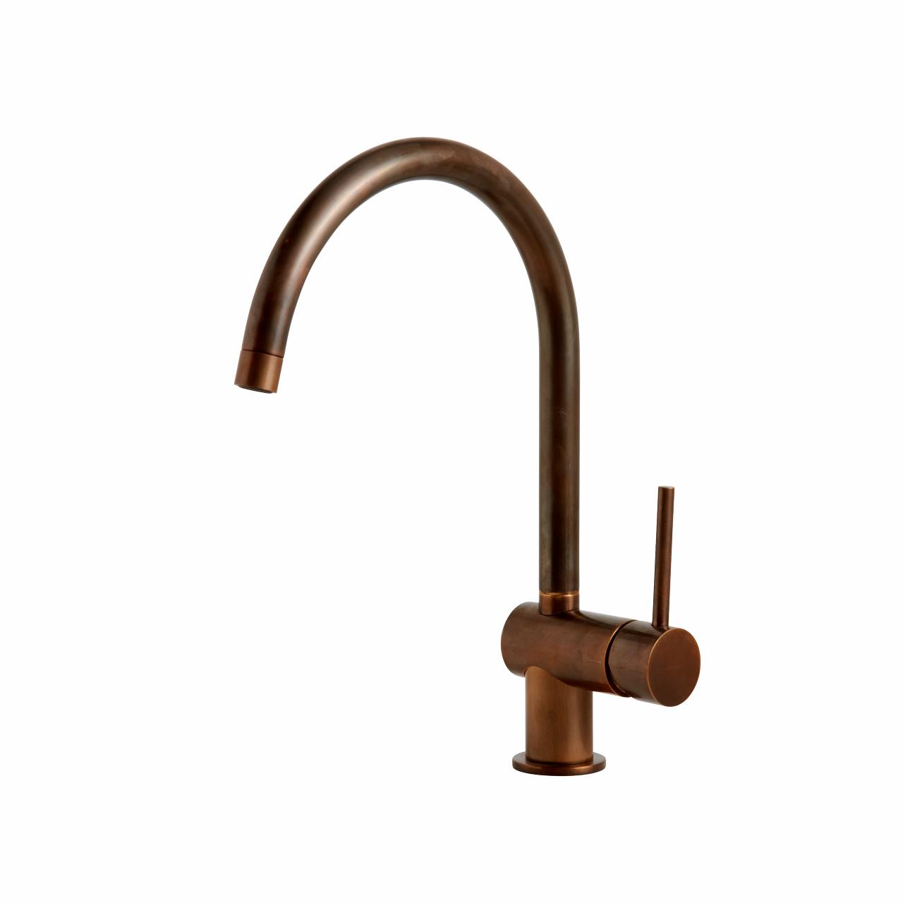 Kubus 030 køkkenarmatur, Bruneret massiv messing