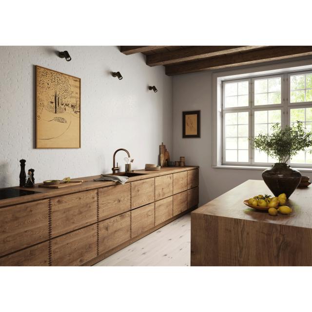 Kubus 030 køkkenarmatur, Bruneret massiv messing