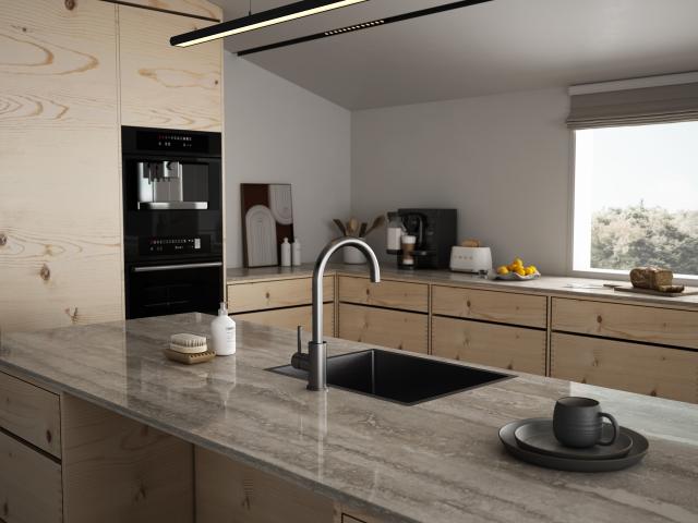 Kubus 140 RS Round køkkenarmatur, PVD Gunmetal