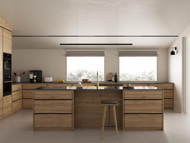 Kubus 140 RS Round køkkenarmatur, PVD Messing