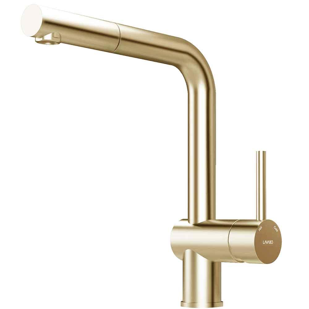 Lavabo Kubus 385 RS køkkenarmatur m/udtræk, PVD messing