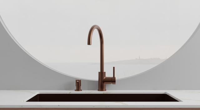 Primy Steel Curve køkkenarmatur, Amber