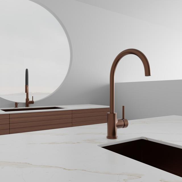 Primy Steel Curve køkkenarmatur, Amber