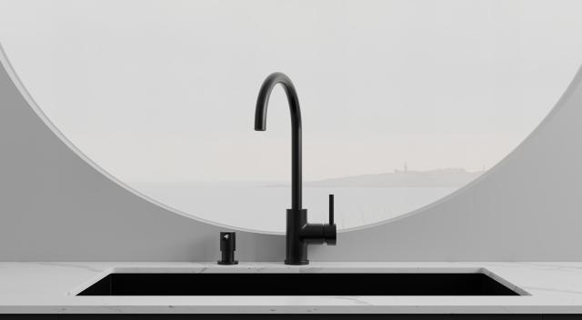 Primy Steel Curve køkkenarmatur, Shadow