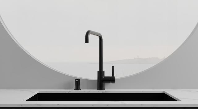 Primy Steel Square køkkenarmatur, Shadow