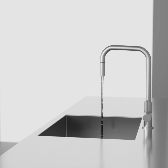 Primy Steel Accent Square køkkenarmatur, Rustfrit stål