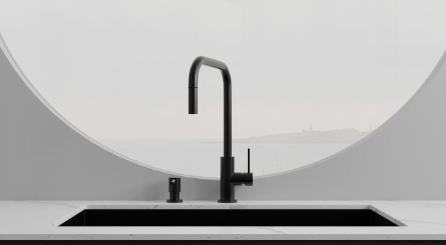 Primy Steel Accent Square køkkenarmatur, Shadow