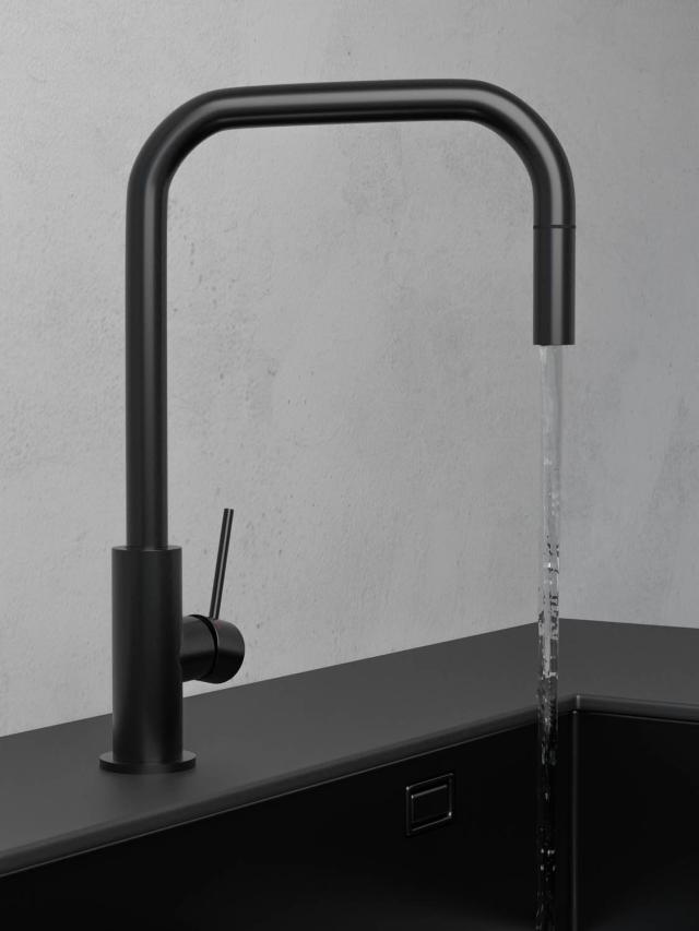 Primy Steel Accent Square køkkenarmatur, Shadow