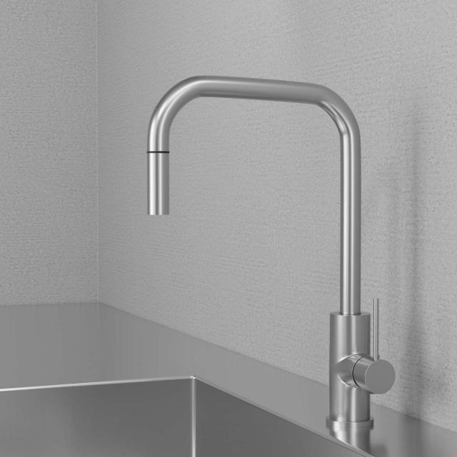 Primy Steel Accent Square køkkenarmatur SE-model, Rustfrit stål