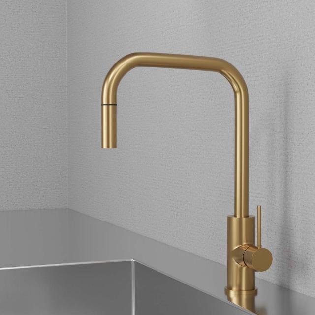 Primy Steel Accent Square køkkenarmatur SE-model, Sand