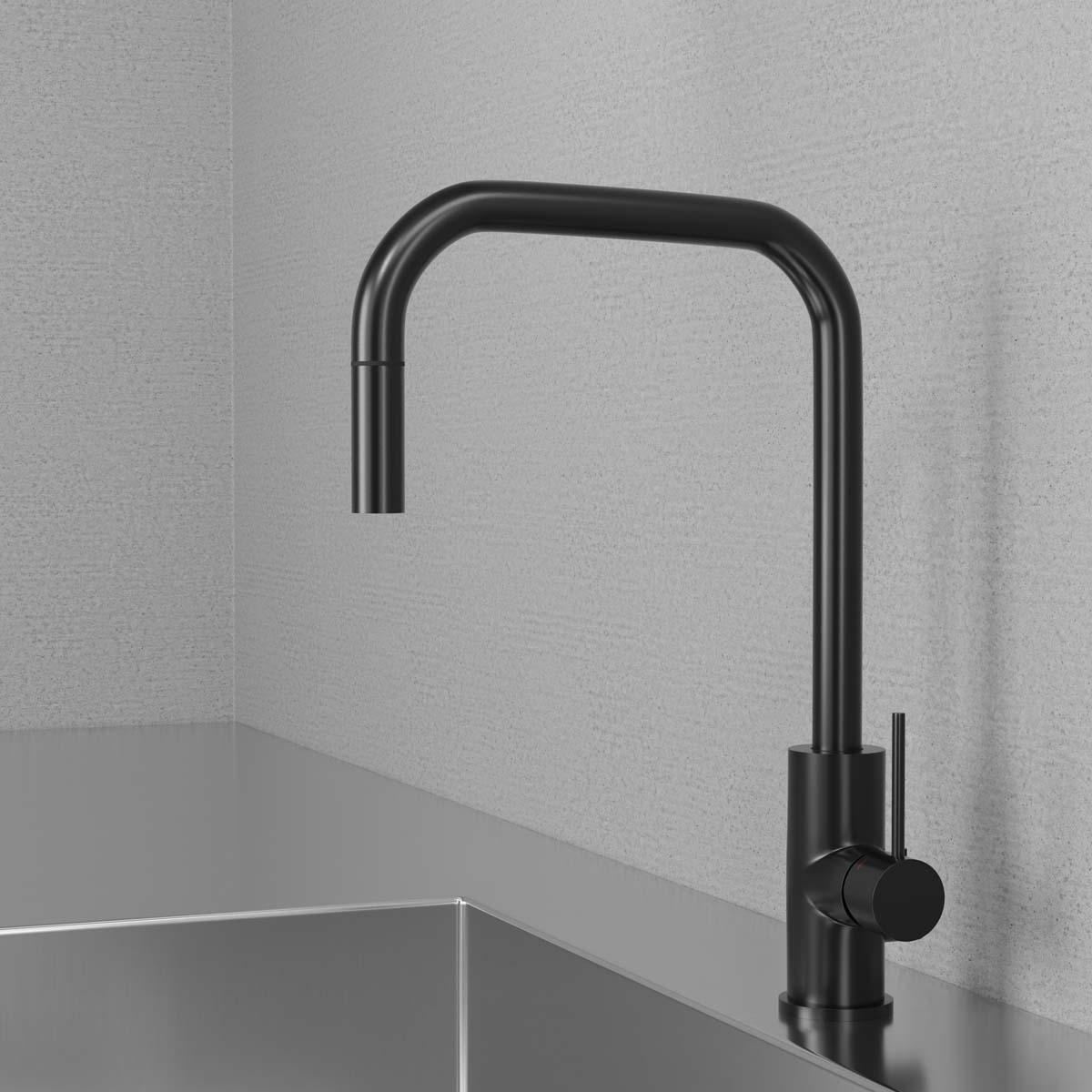 Primy Steel Accent Square køkkenarmatur SE-model, Shadow