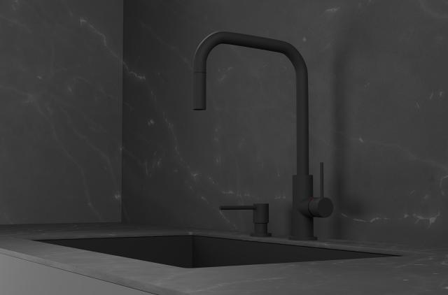 Primy Accent Square køkkenarmatur m/udtrækstud, Coal