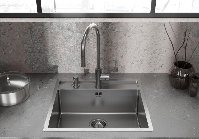 Kubus 520 Soft køkkenvask, Rustfrit stål