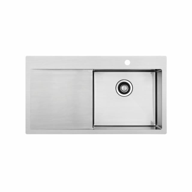 Kubus 900 R Soft køkkenvask m/bakke, Rustfrit stål