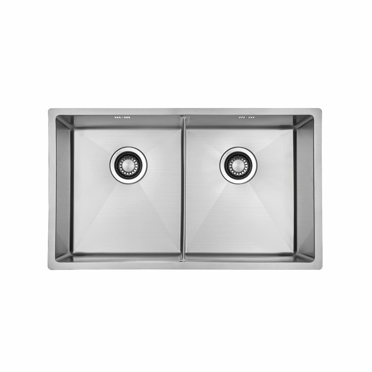 Kubus 740 Soft Slim dobbelt køkkenvask, Rustfrit stål