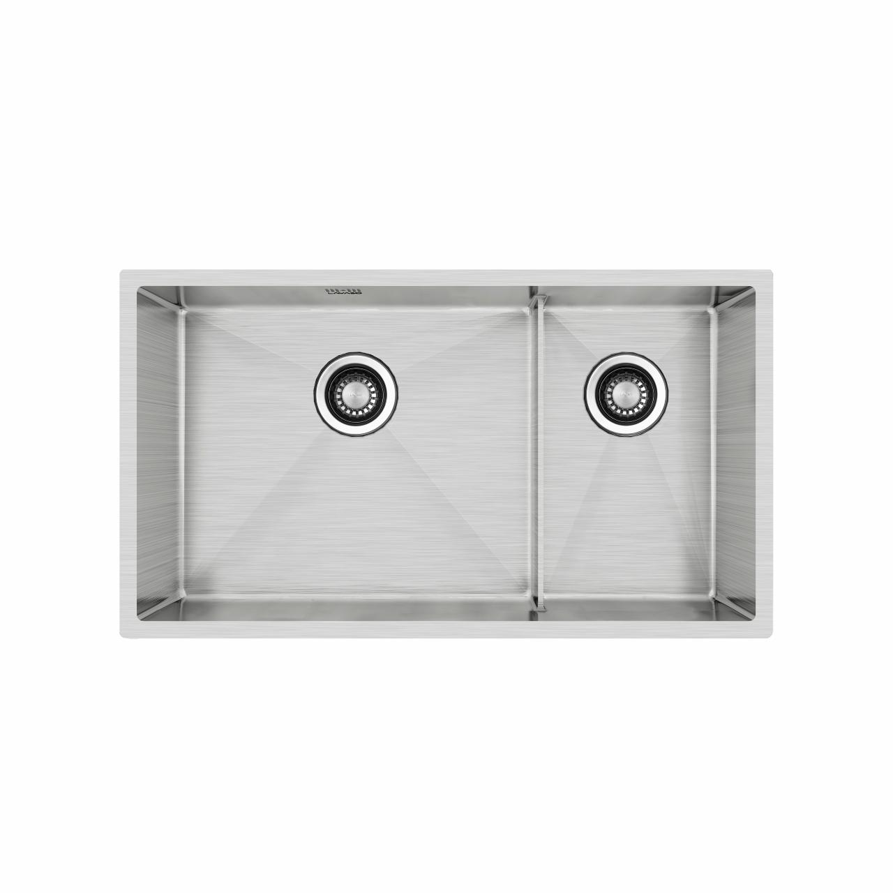 Kubus 780 Soft Slim dobbelt køkkenvask, Rustfrit stål