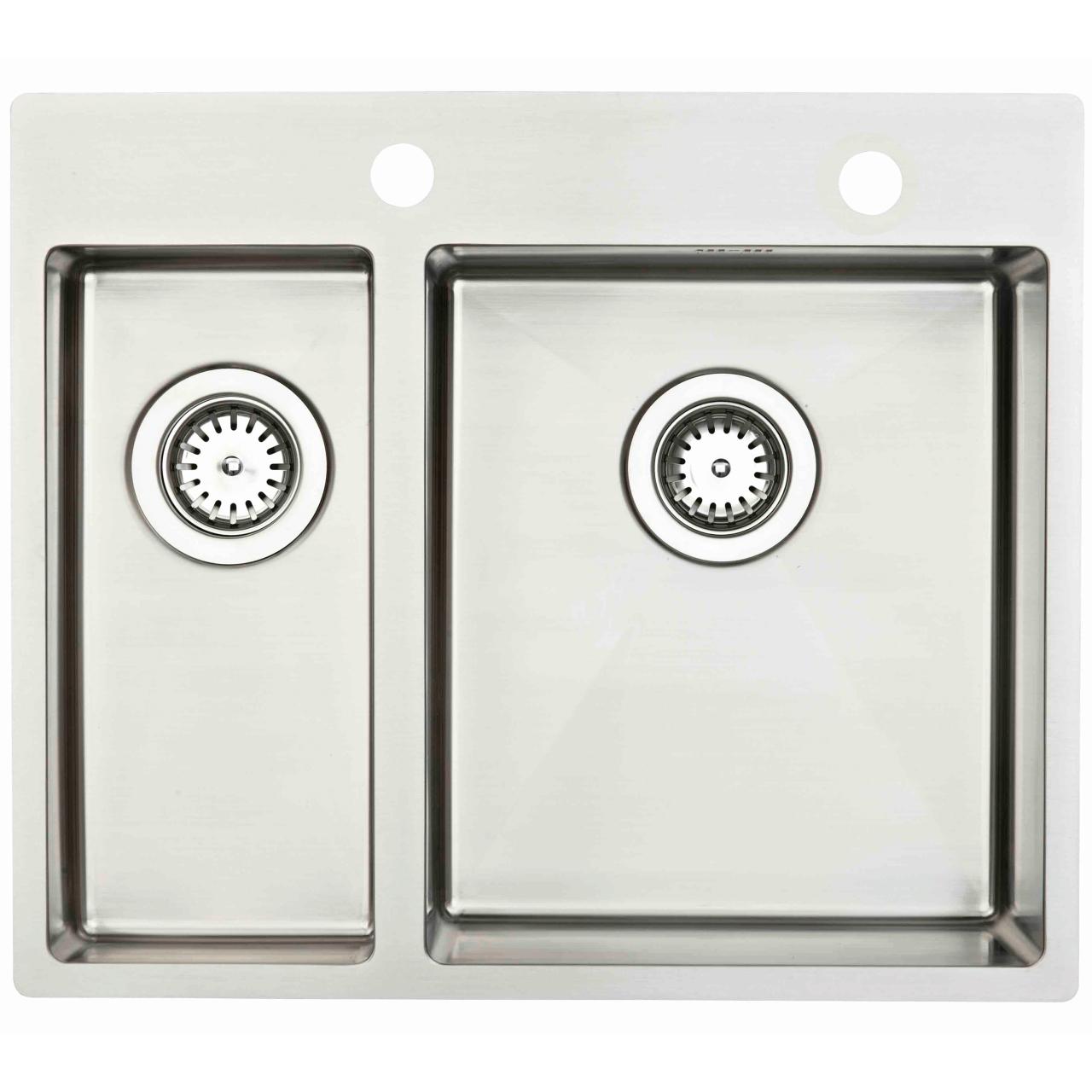 Kubus 591 Soft R 1½ kumme køkkenvask m/auto stainer, Rustfrit stål