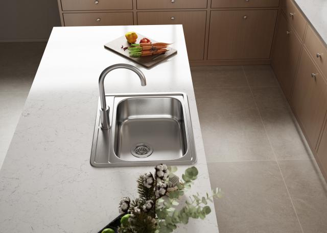 LA 480 køkkenvask 485x340, Rustfrit stål