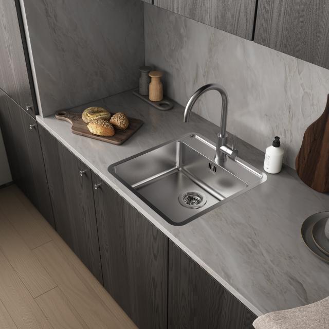 Venus 60BC køkkenvask 490x380 m/hanehul, Rustfrit stål