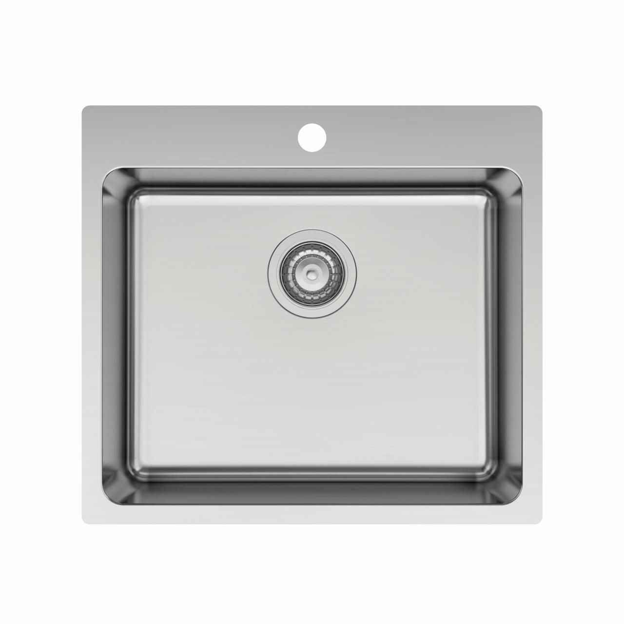 LA 550 køkkenvask 550x500 m/hanehul, Rustfrit stål