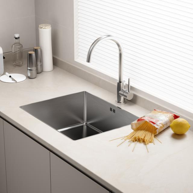 Kubus 500 Soft Slim køkkenvask, Rustfrit stål