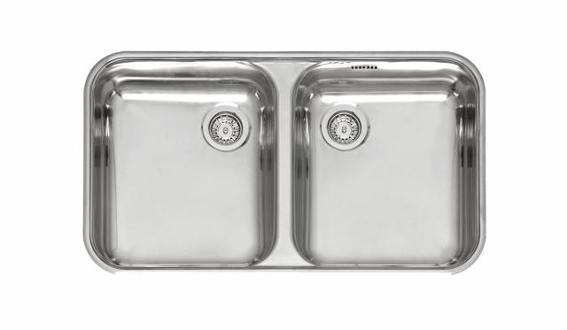 L18 35D40 (L) KGOKG dobbelt køkkenvask, Rustfrit stål