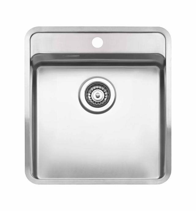 Ohio 40x40 L køkkenvask m/hanehul, Rustfrit stål