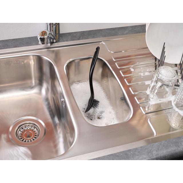 Centurio 1.5 (L) 1½ kumme køkkenvask m/bakke, Rustfrit stål