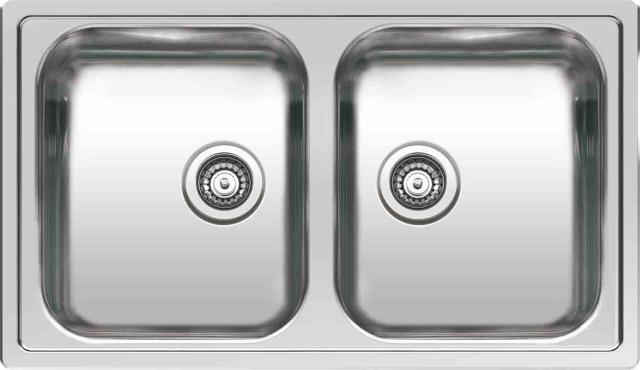 Centurio 20 (L) dobbelt køkkenvask, Rustfrit stål