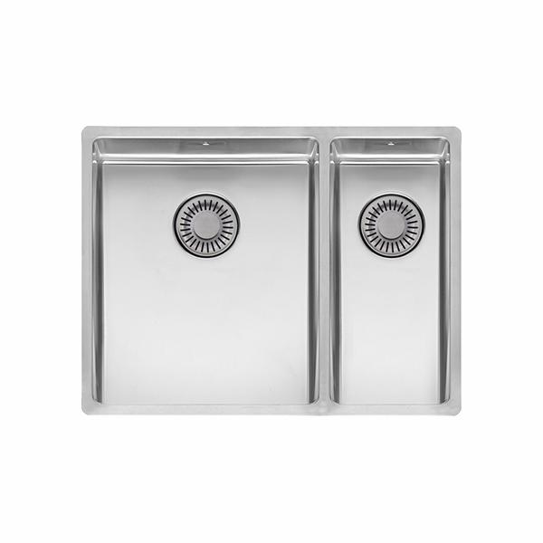 New York 34x40+18x40 (L) Comfort 1½ kumme køkkenvask, Rustfrit stål