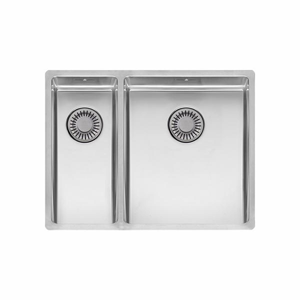 New York 18x40+34x40 (L) Comfort 1½ kumme køkkenvask, Rustfrit stål