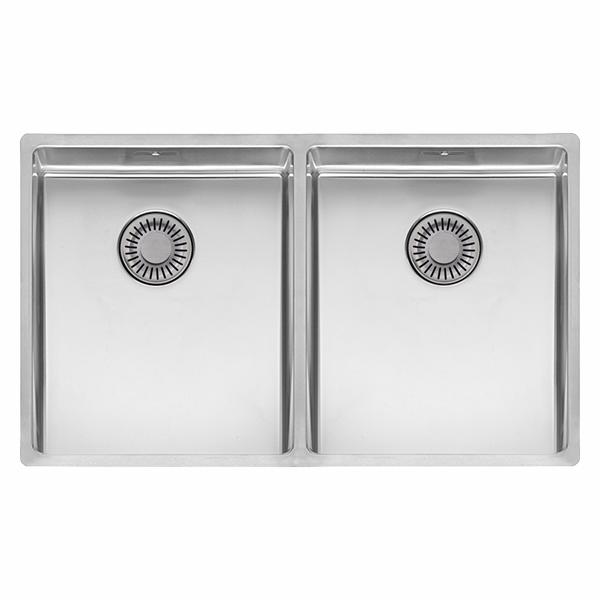 New York 34x40+34x40 (L) Comfort dobbelt køkkenvask, Rustfrit stål
