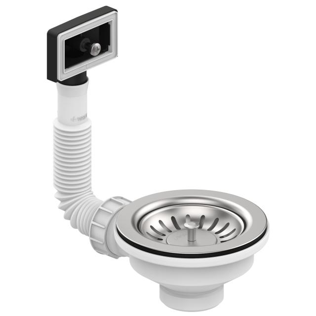 S2 - Lavabo bundventil m/overløb, Rustfrit stål