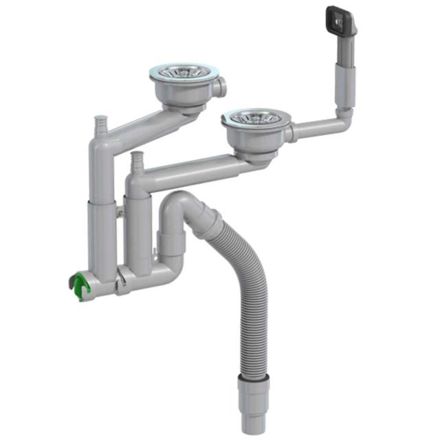 Prevex Smartloc dobbelt bundventil komplet, Krom
