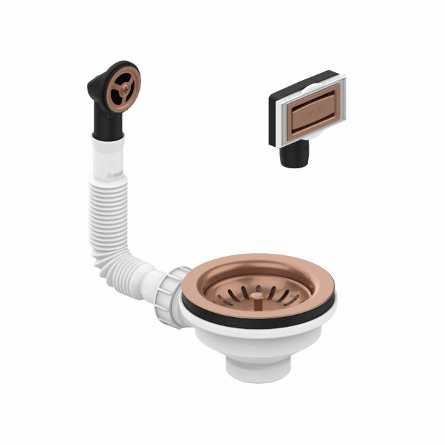 Universal bundventil m/overløb, PVD Kobber