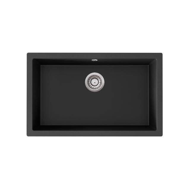 Jupiter 800 komposit køkkenvask, Sort m/krom afløb