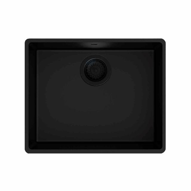 Venus Stone 500B køkkenvask, Matsort m/sort afløb
