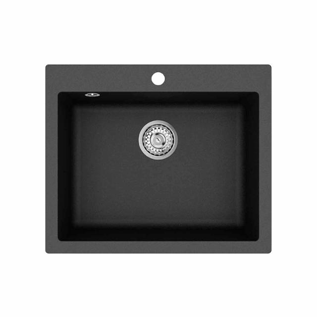 Studio 60 komposit køkkenvask, Sort m/krom afløb