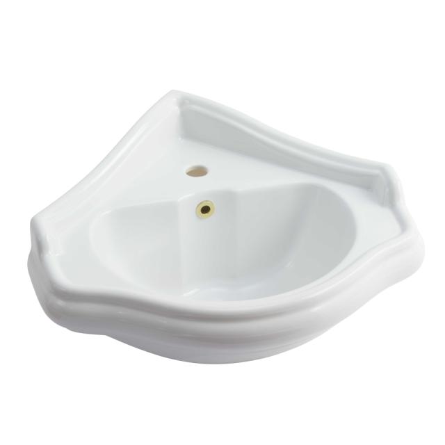 Retro 57 hjørne porcelænshåndvask, Hvid