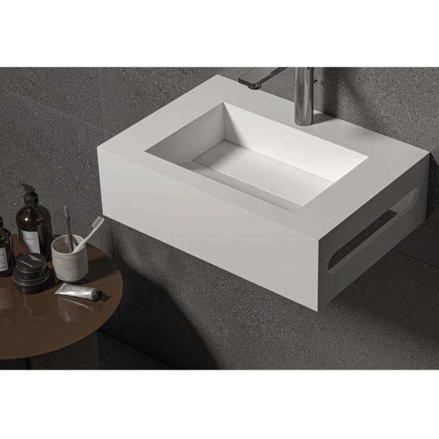 Bari Solid Surface 35x50 håndvask, Hvid