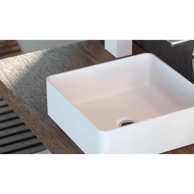 Pisa Solid Surface 36x36 håndvask, Hvid